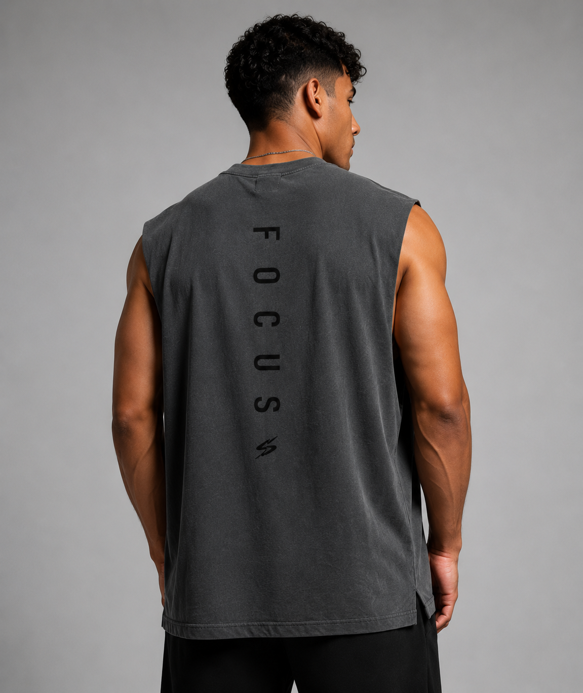 SLEVNESS Focus men's sport T-shirt product back view