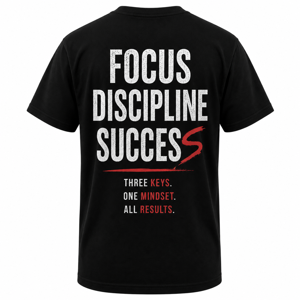 Focus Discipline Success Graphic T-Shirt - back view black streetwear tee
