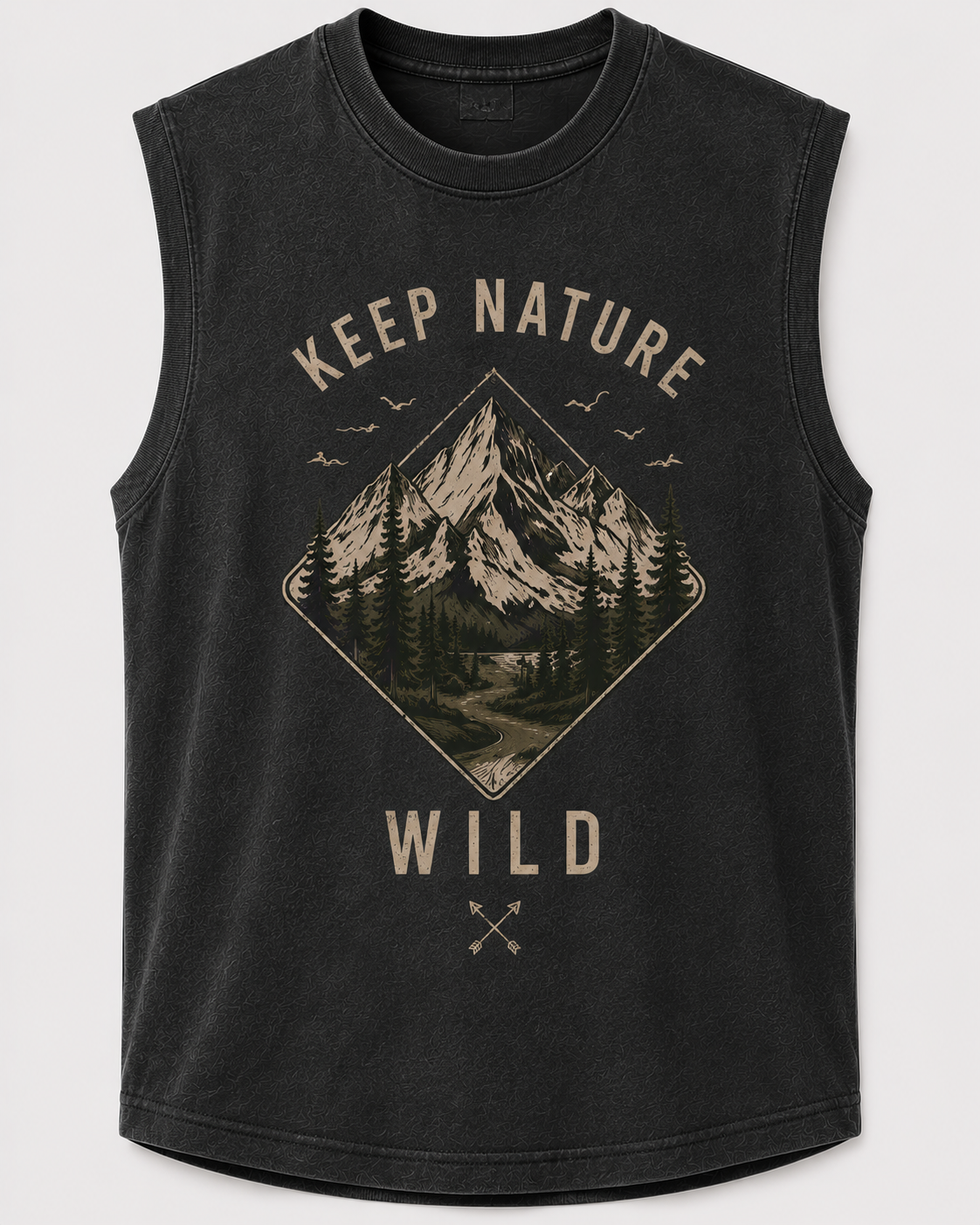 SLEVNESS Keep Nature Wild Sleeveless Tee front view