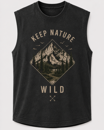 SLEVNESS Keep Nature Wild Sleeveless Tee front view