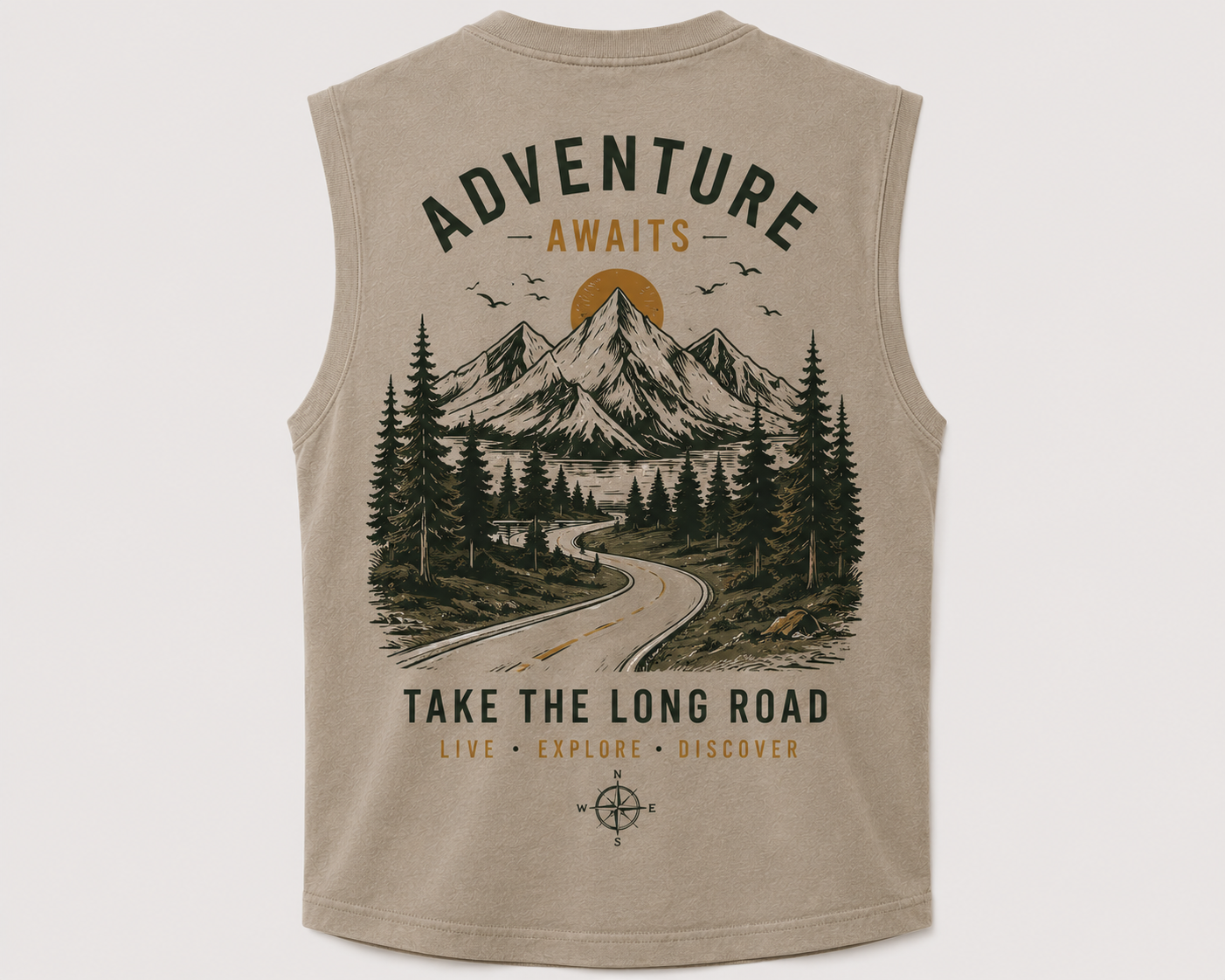 SLEVNESS Take The Long Road Sleeveless Tee back view