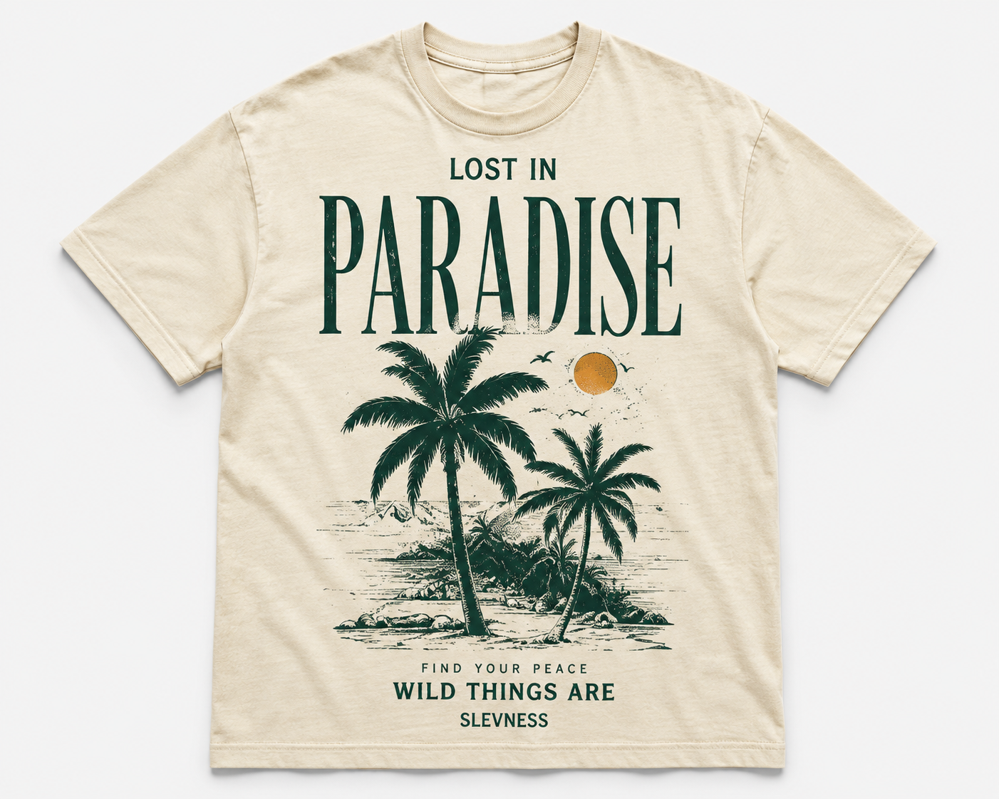 SLEVNESS Lost In Paradise Graphic Tee front view