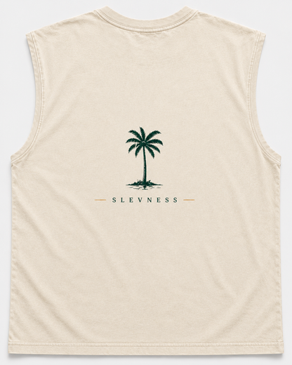 SLEVNESS Out Of Office Graphic Muscle Tee back view