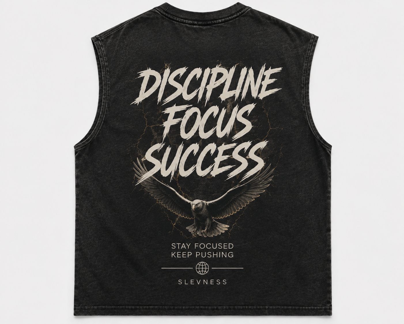 SLEVNESS Rise Above Graphic Muscle Tee back view