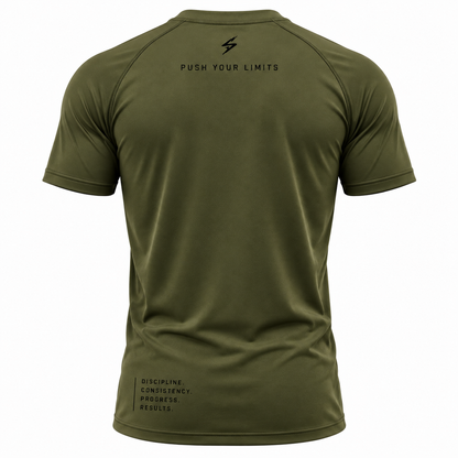 SLEVNESS Push Your Limits men's sport T-shirt product back view