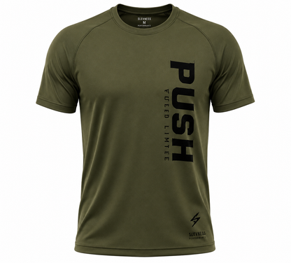 SLEVNESS Push Your Limits men's sport T-shirt product front view