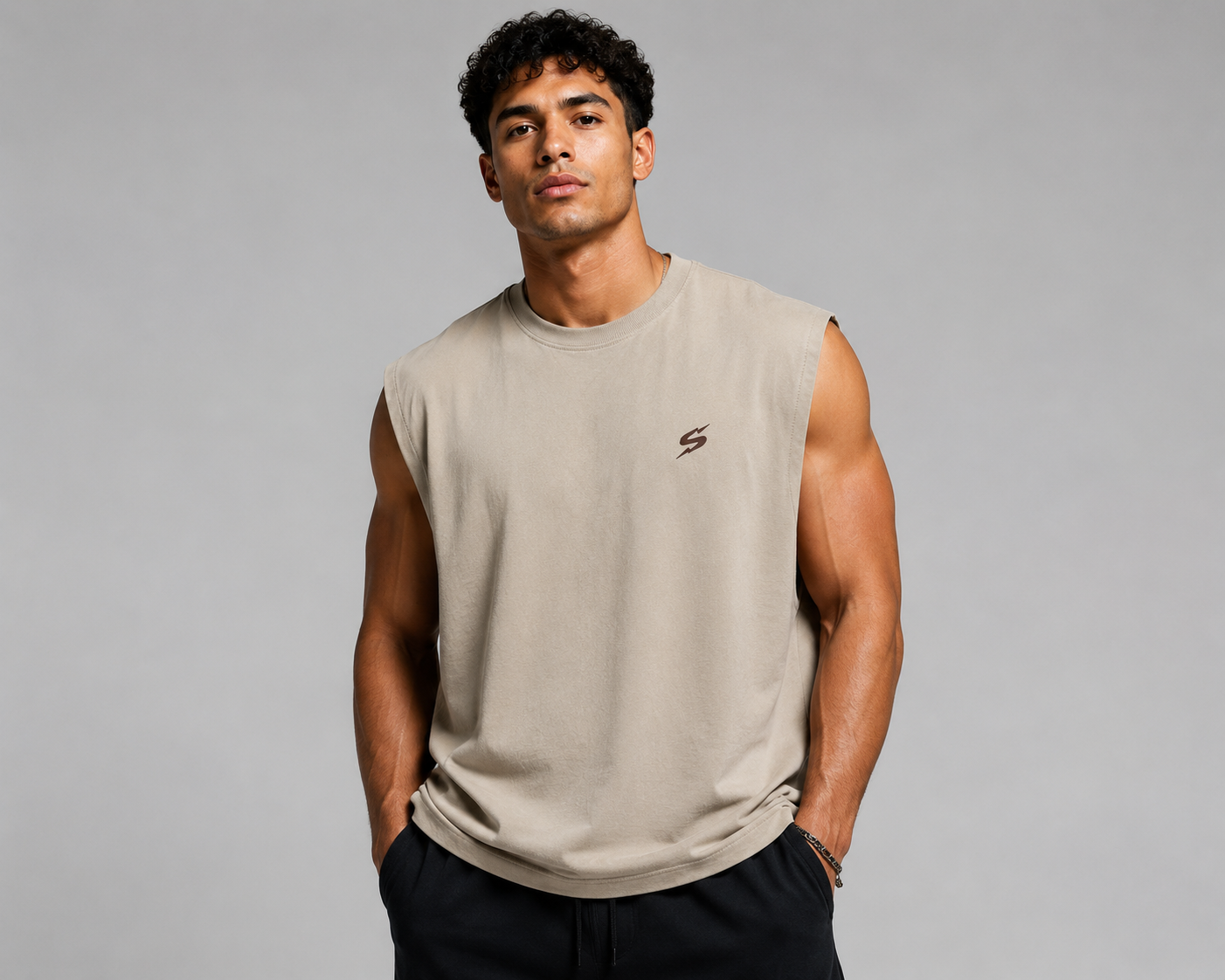 SLEVNESS Relentless men's sport T-shirt model front view